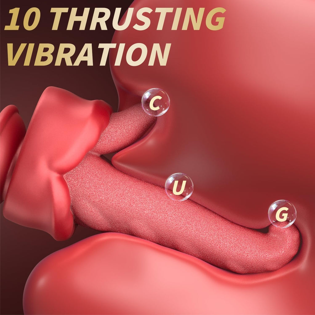 TongueThrust Multi-Stimulation Thrusting Dildo Vibrator