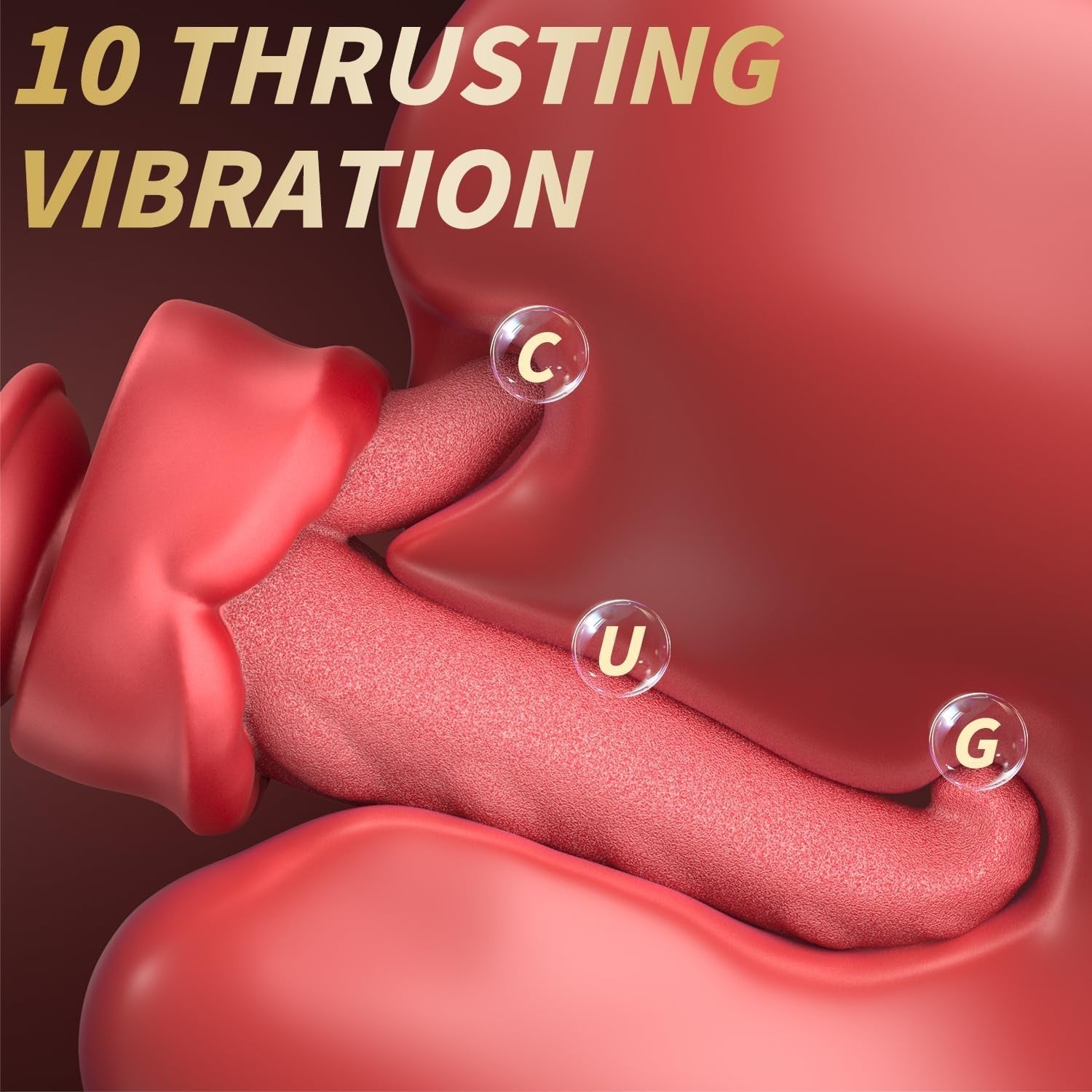 TongueThrust Multi-Stimulation Thrusting Dildo Vibrator