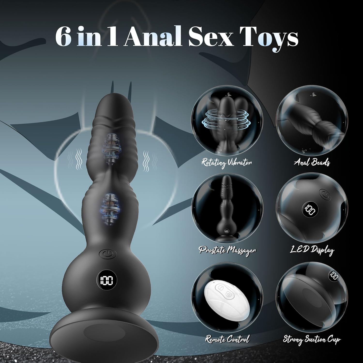 TorqueBeads 6-in-1 Rotating Prostate Massager