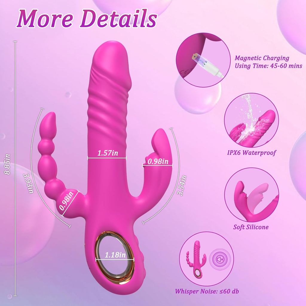 TriBunny 3-in-1 Thrusting Rabbit Vibrator