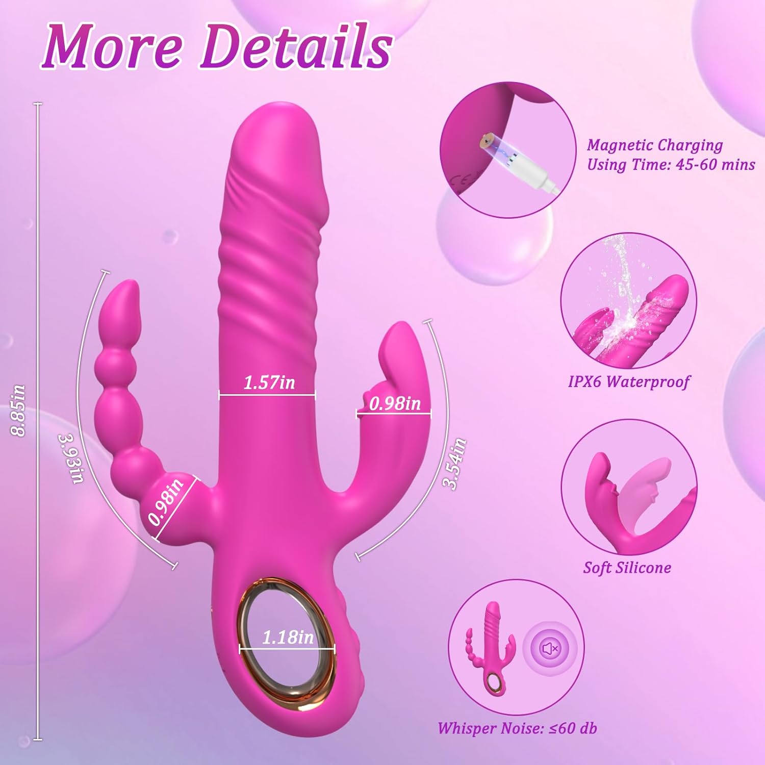 TriBunny 3-in-1 Thrusting Rabbit Vibrator