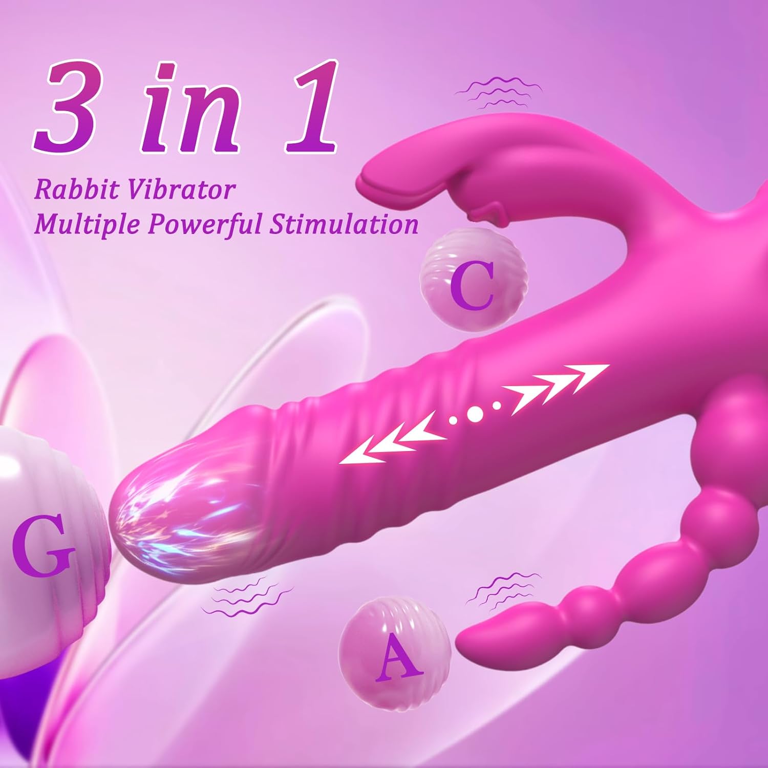 TriBunny 3-in-1 Thrusting Rabbit Vibrator
