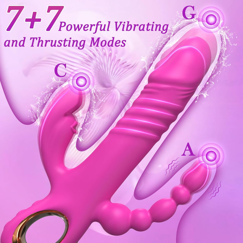 TriBunny 3-in-1 Thrusting Rabbit Vibrator