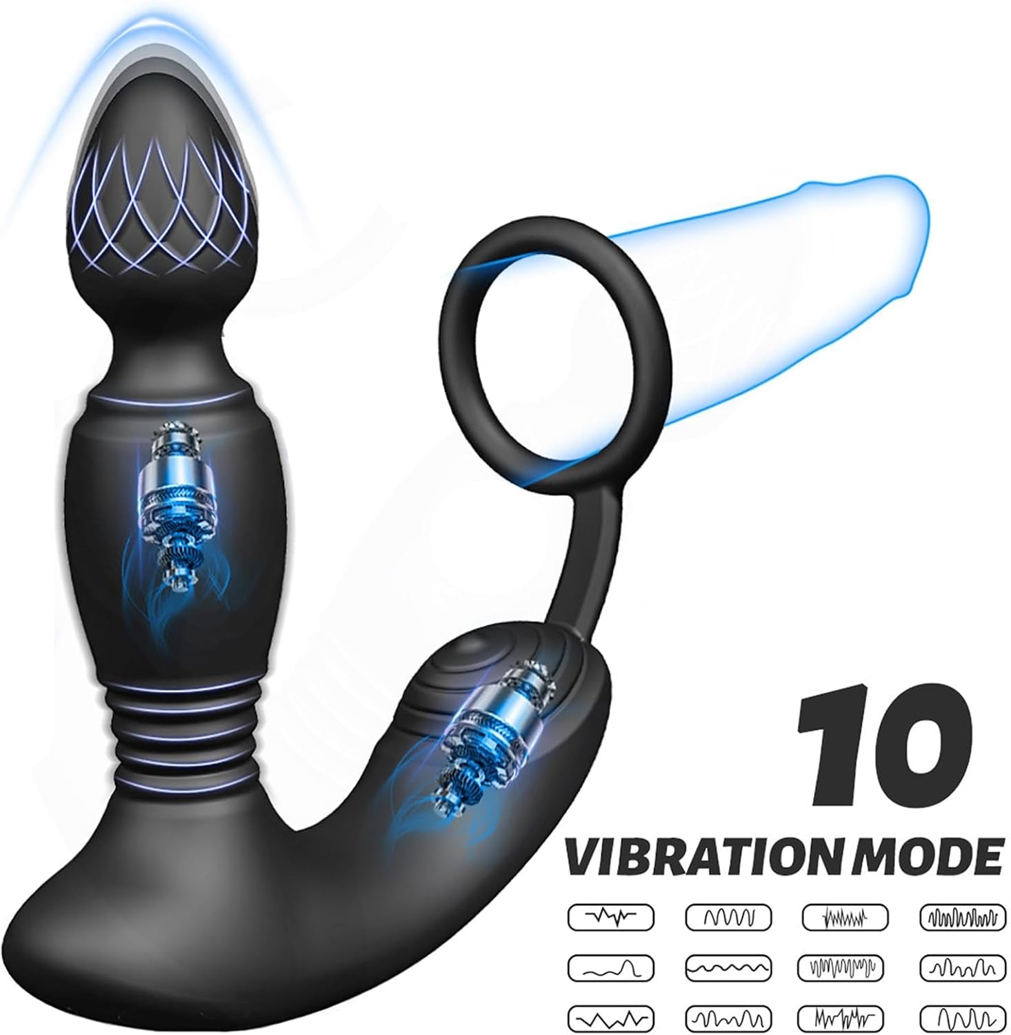 TriCore Vibrating Prostate Plug Cock Ring