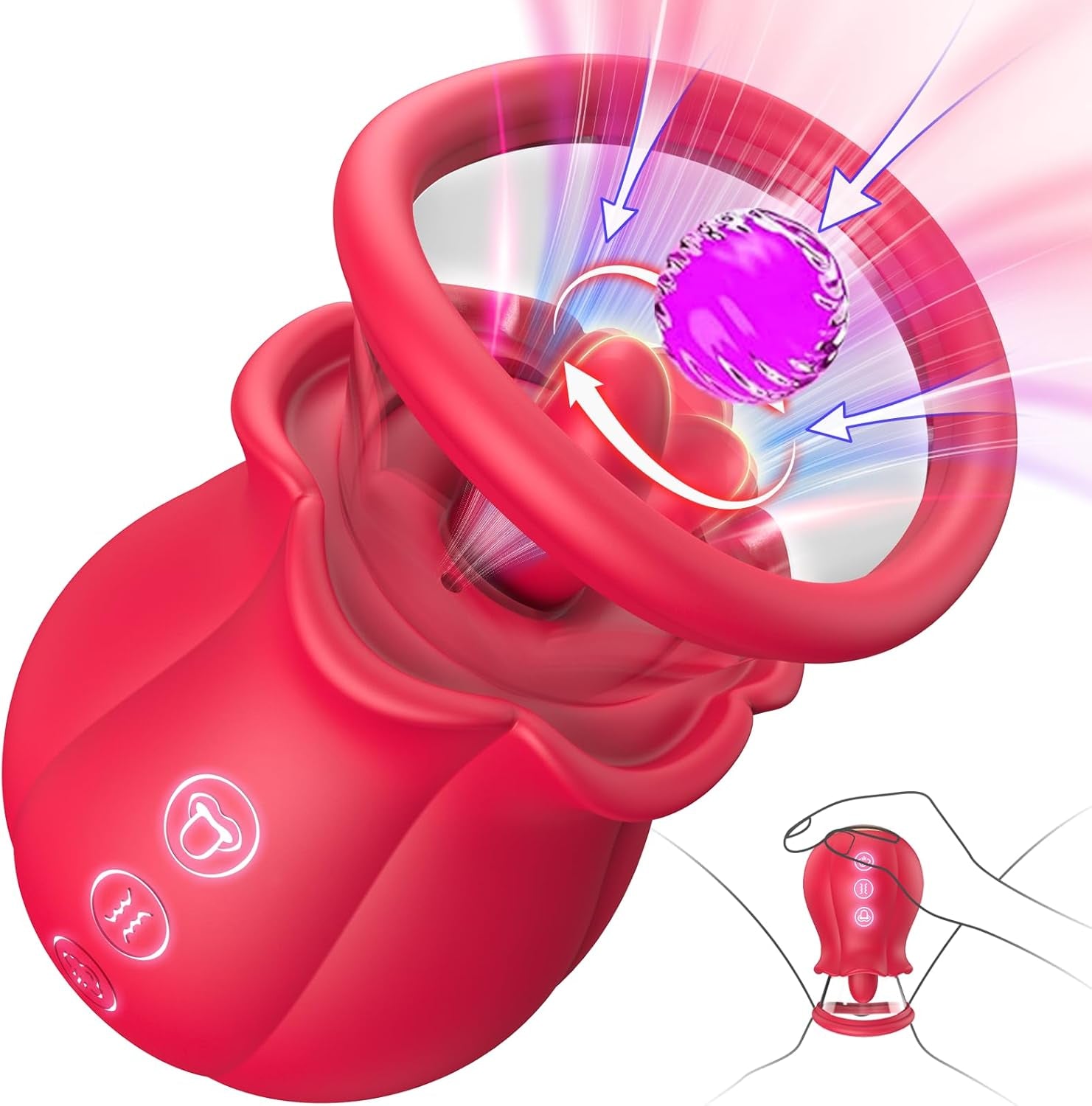 TripletBloom 3-in-1 Rose Sucking Vibrator