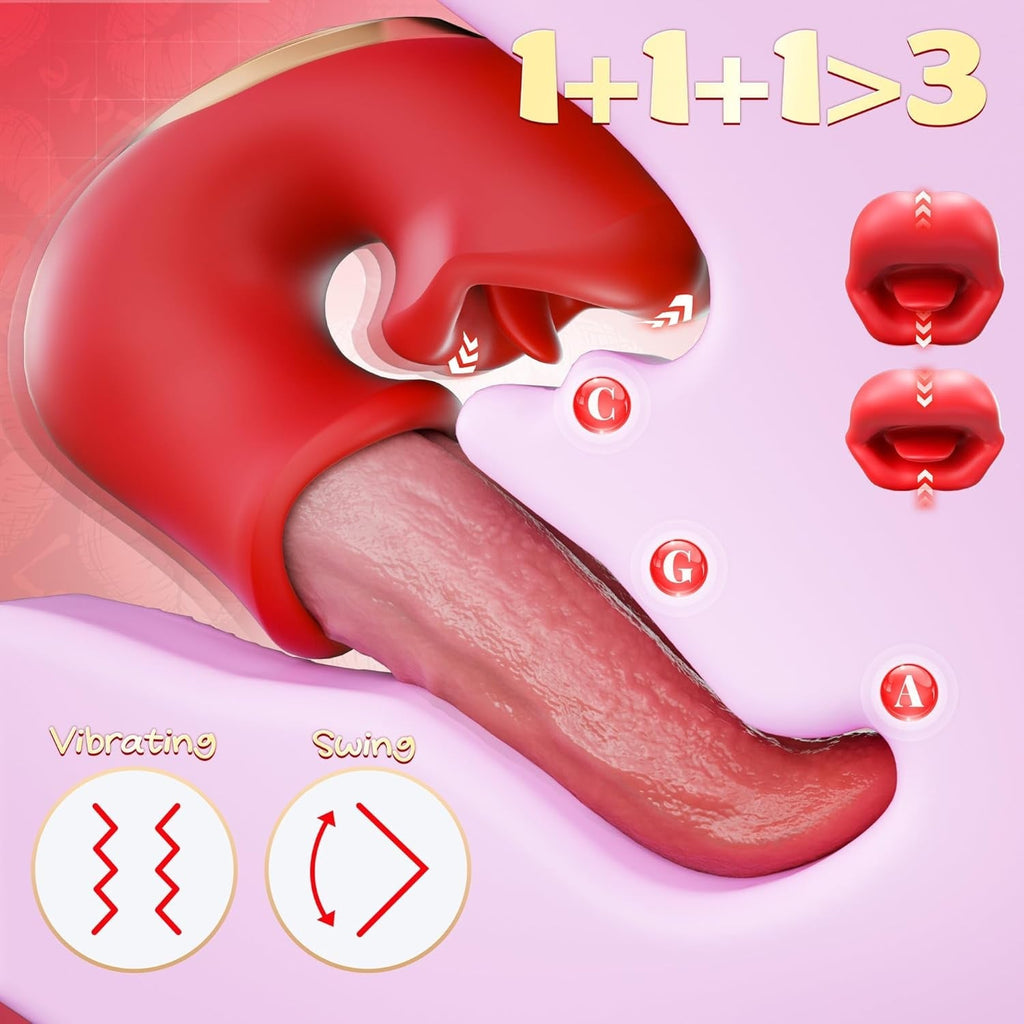 TripleTeaseV 3-in-1 Rose Tongue Vibrator