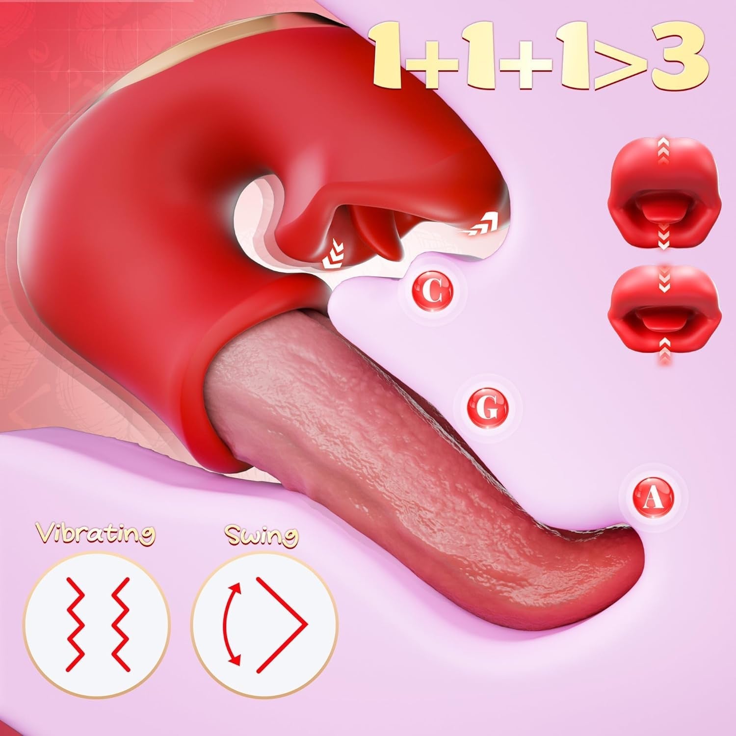 TripleTeaseV 3-in-1 Rose Tongue Vibrator
