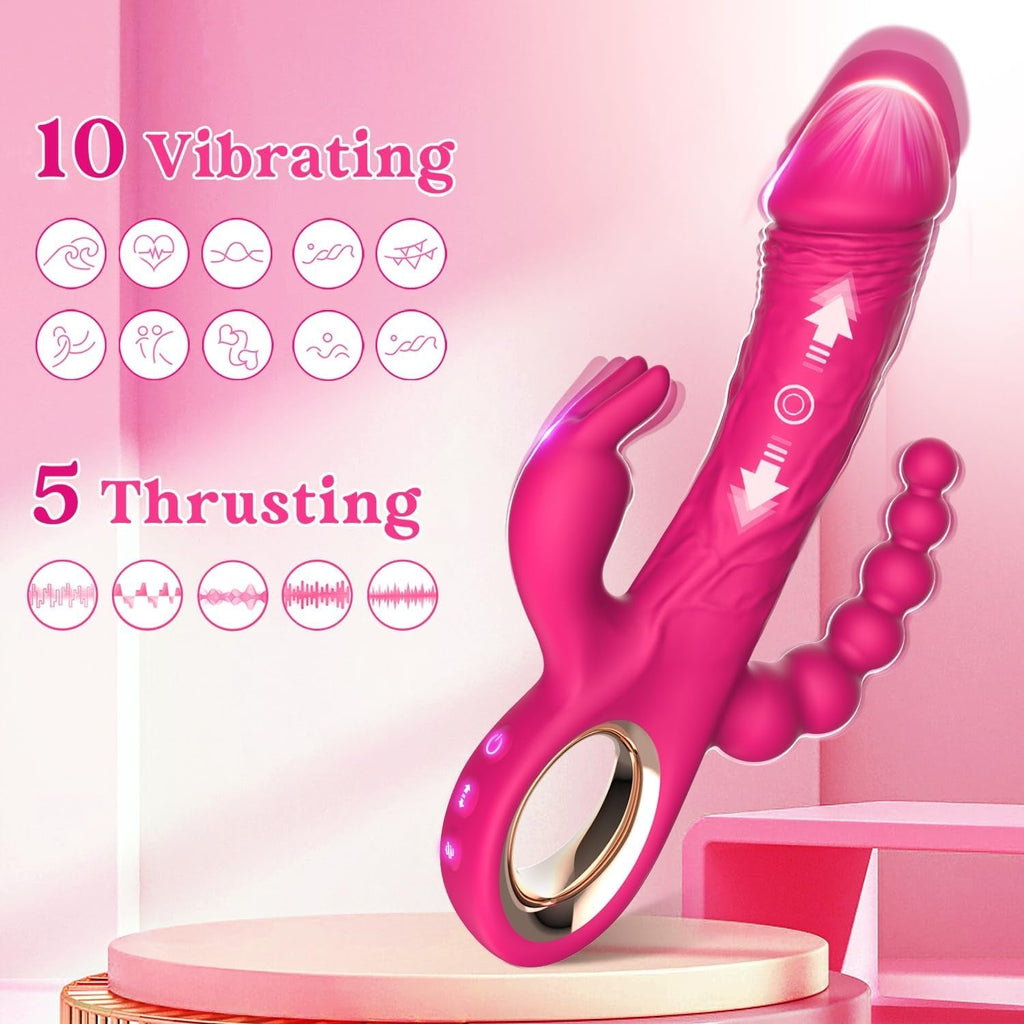 TriVibe 3-Zone Thrusting Rabbit Vibrator