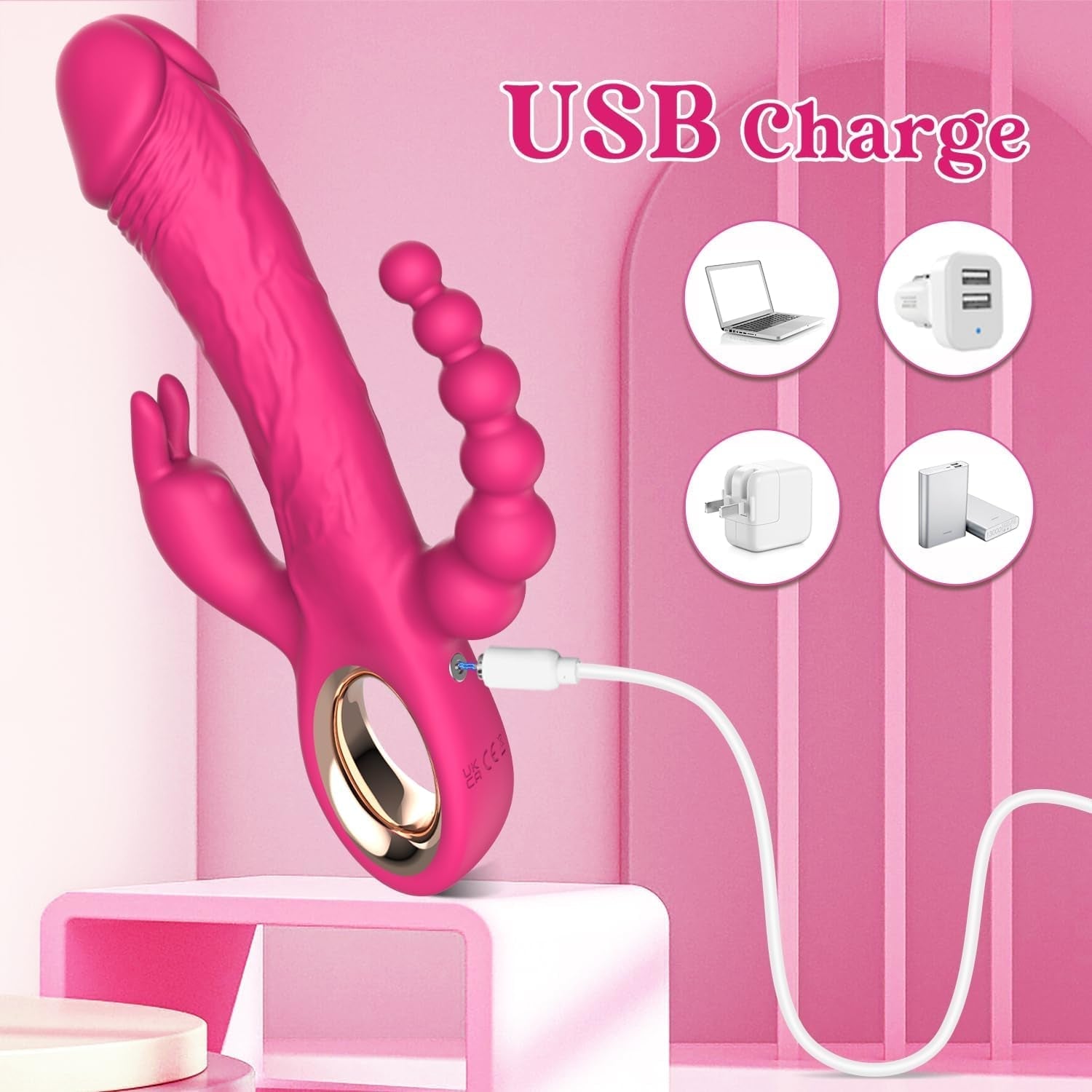 TriVibe 3-Zone Thrusting Rabbit Vibrator