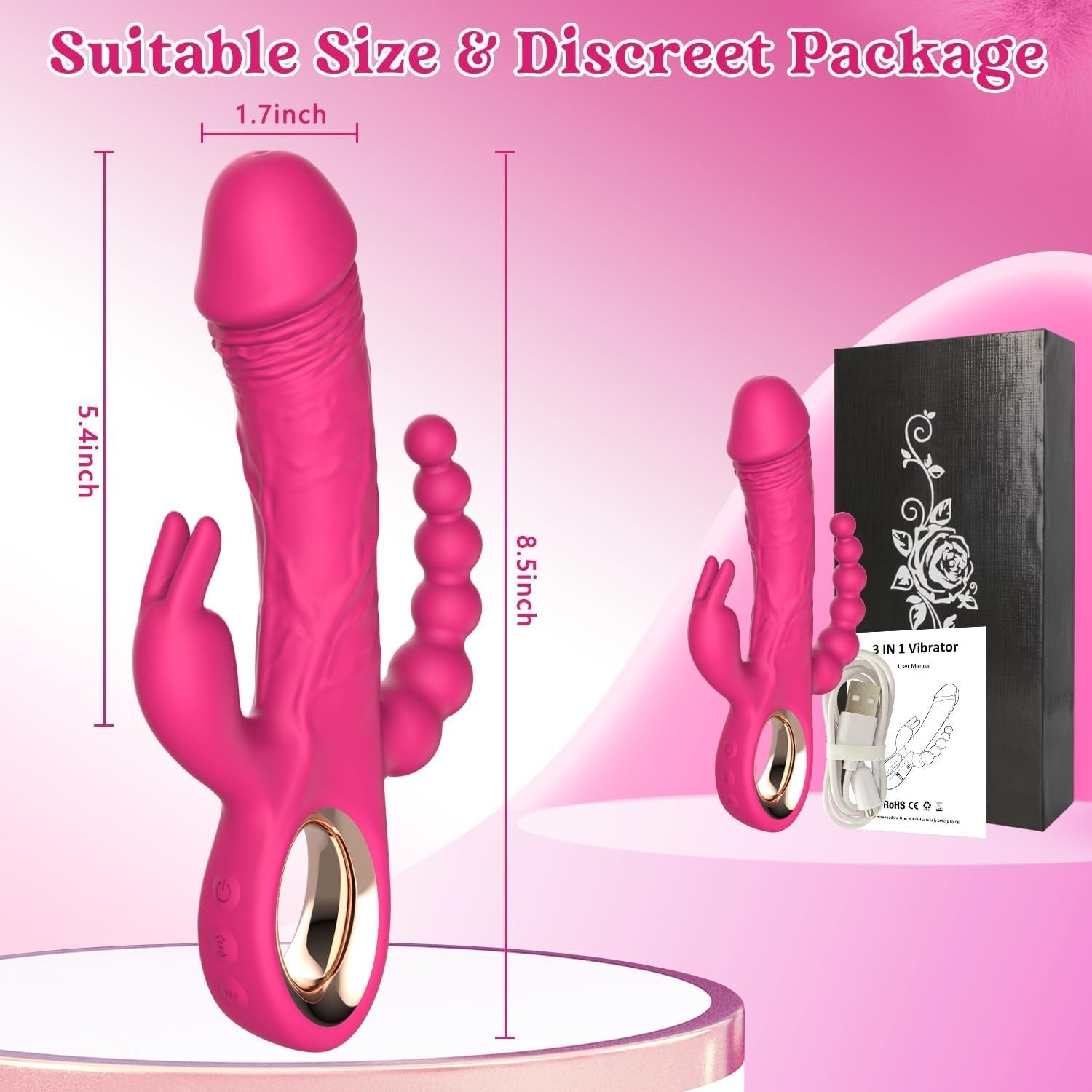 TriVibe 3-Zone Thrusting Rabbit Vibrator