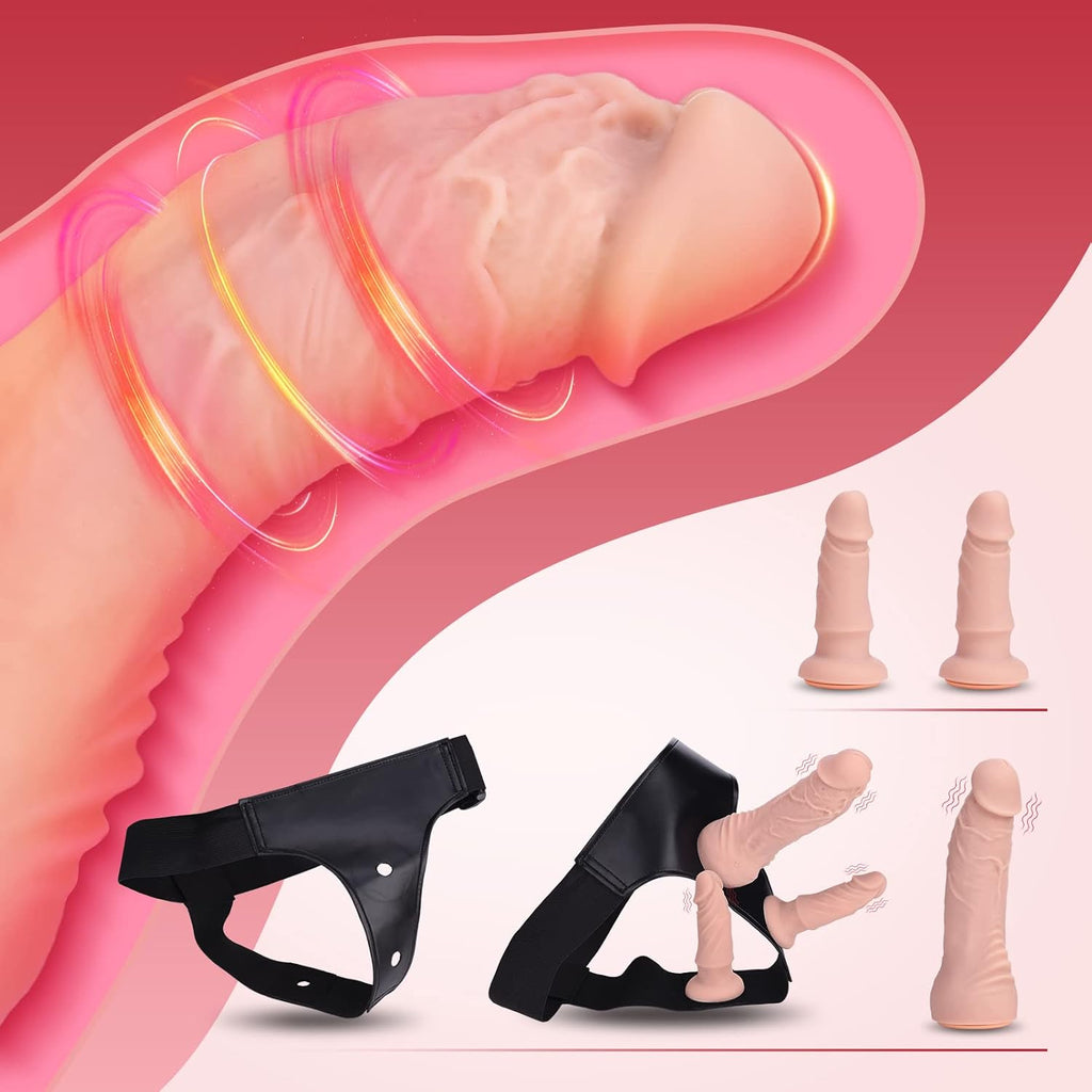 TriVibe Vibrating Strap-On Dildo Set