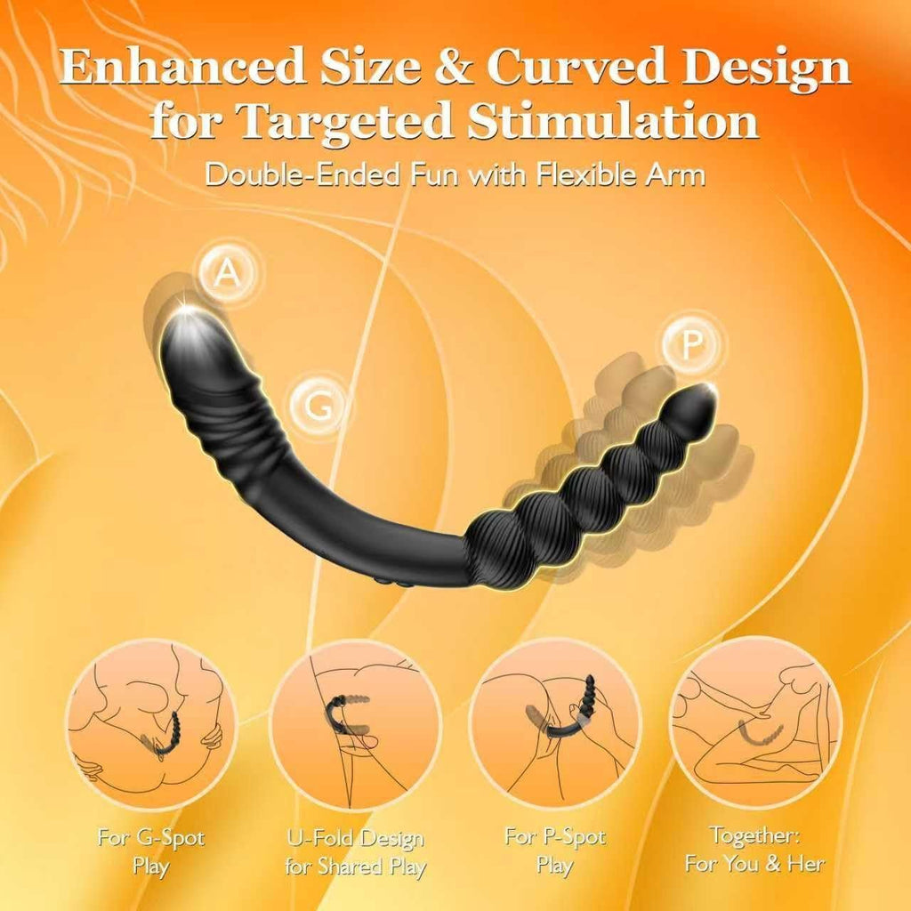 TwinCurve Dual-Ended Pleasure Beads Thrusting Dildo