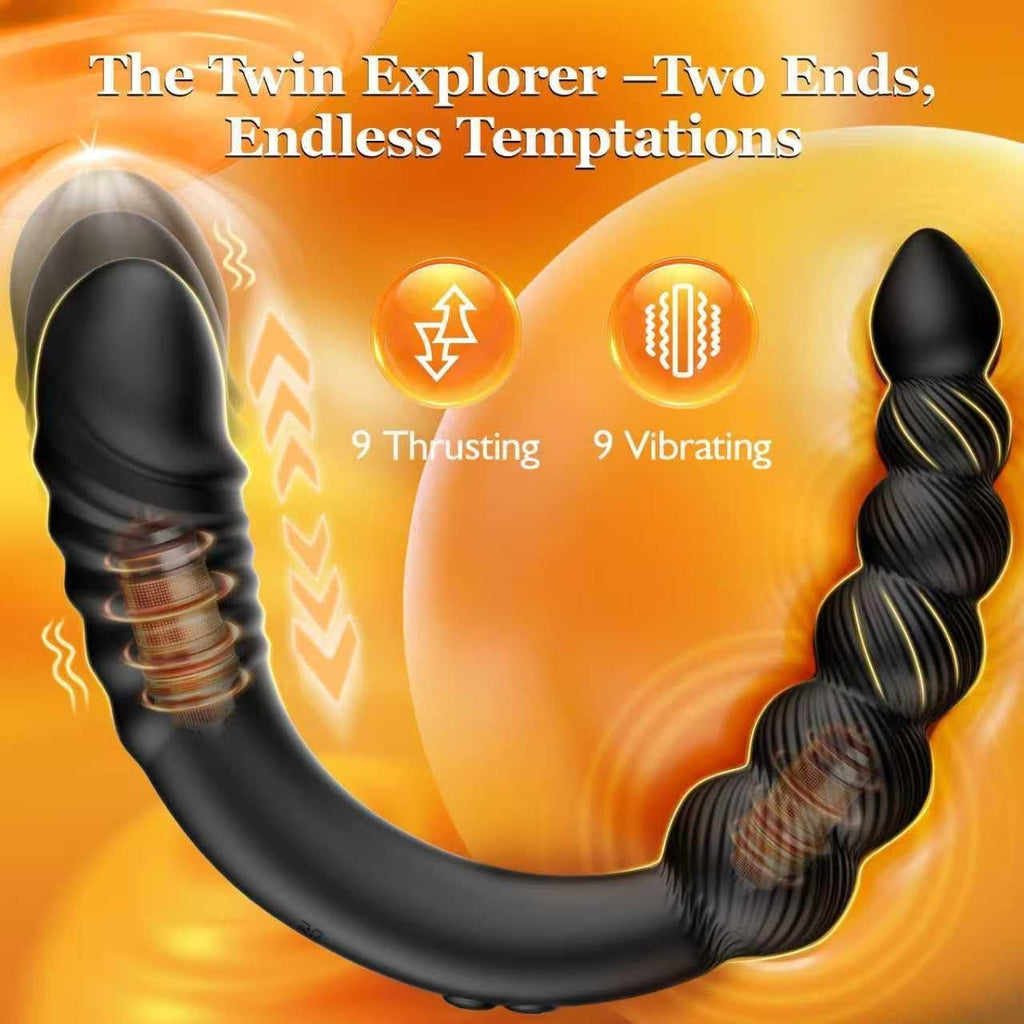 TwinCurve Dual-Ended Pleasure Beads Thrusting Dildo