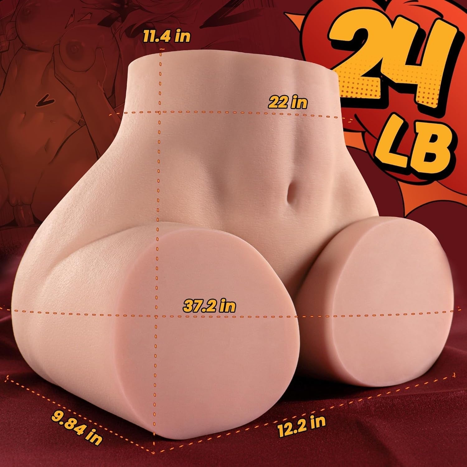VelaThicc Realistic Big Butt 24 lbs Torso Sex Doll