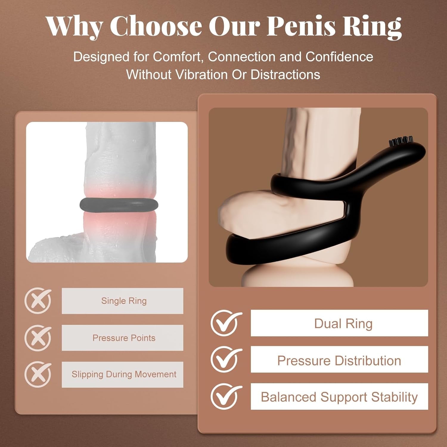 VelvetBand Soft Brush Clit Stimulator Cock Ring