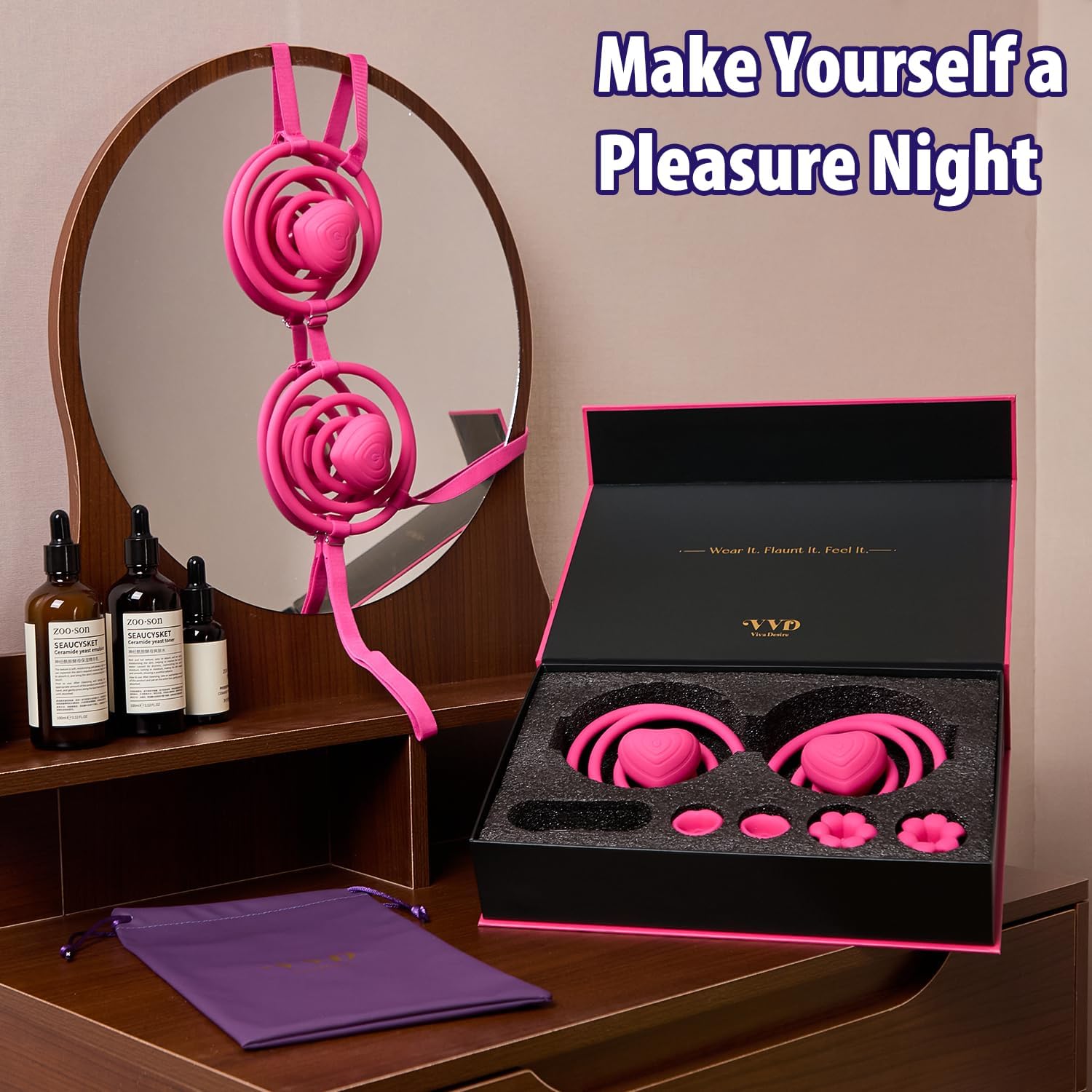 VelvetBikini Hands-Free Nipple Bra Vibrator