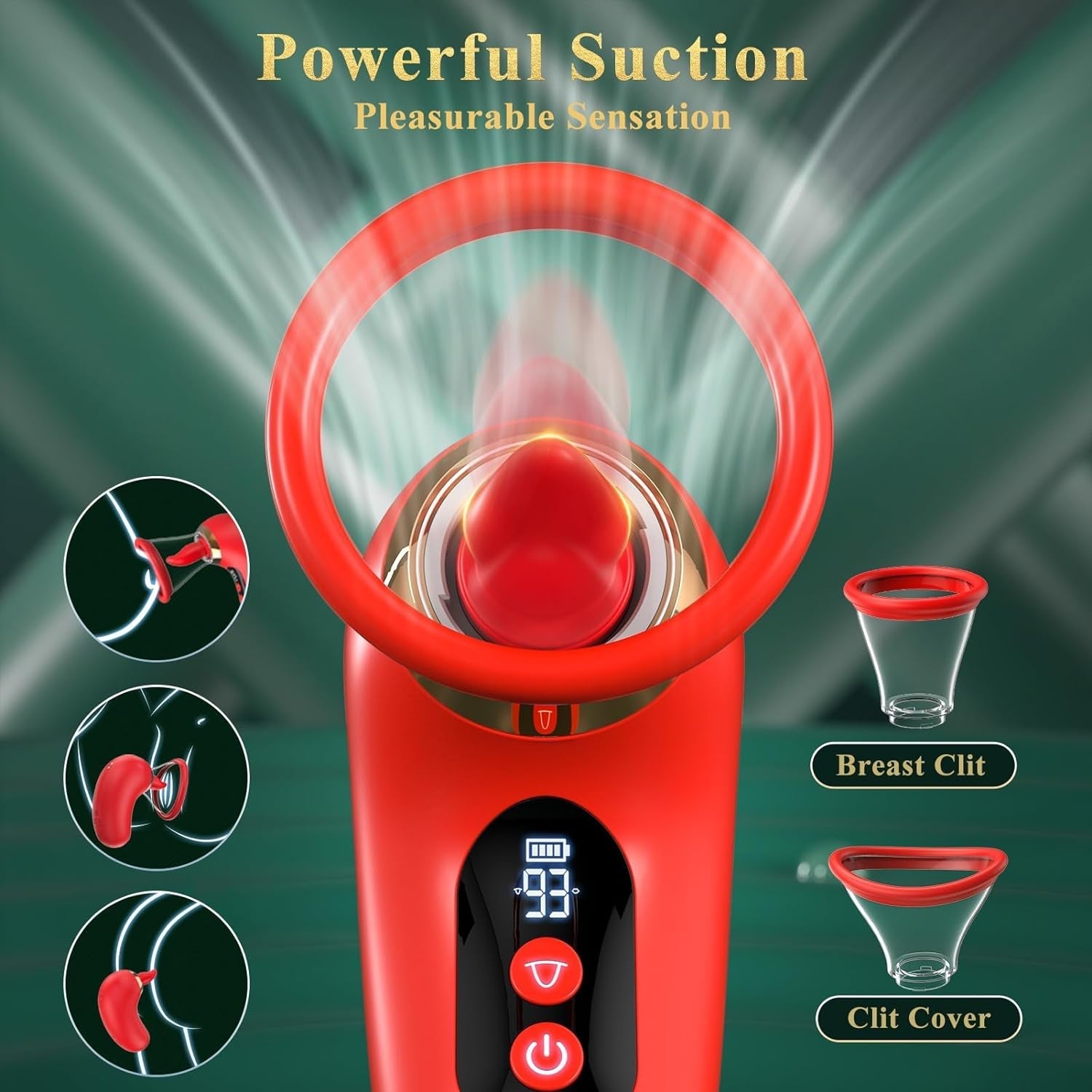 VelvetBloom 5-in-1 Pleasure Rose Sucking Vibrator