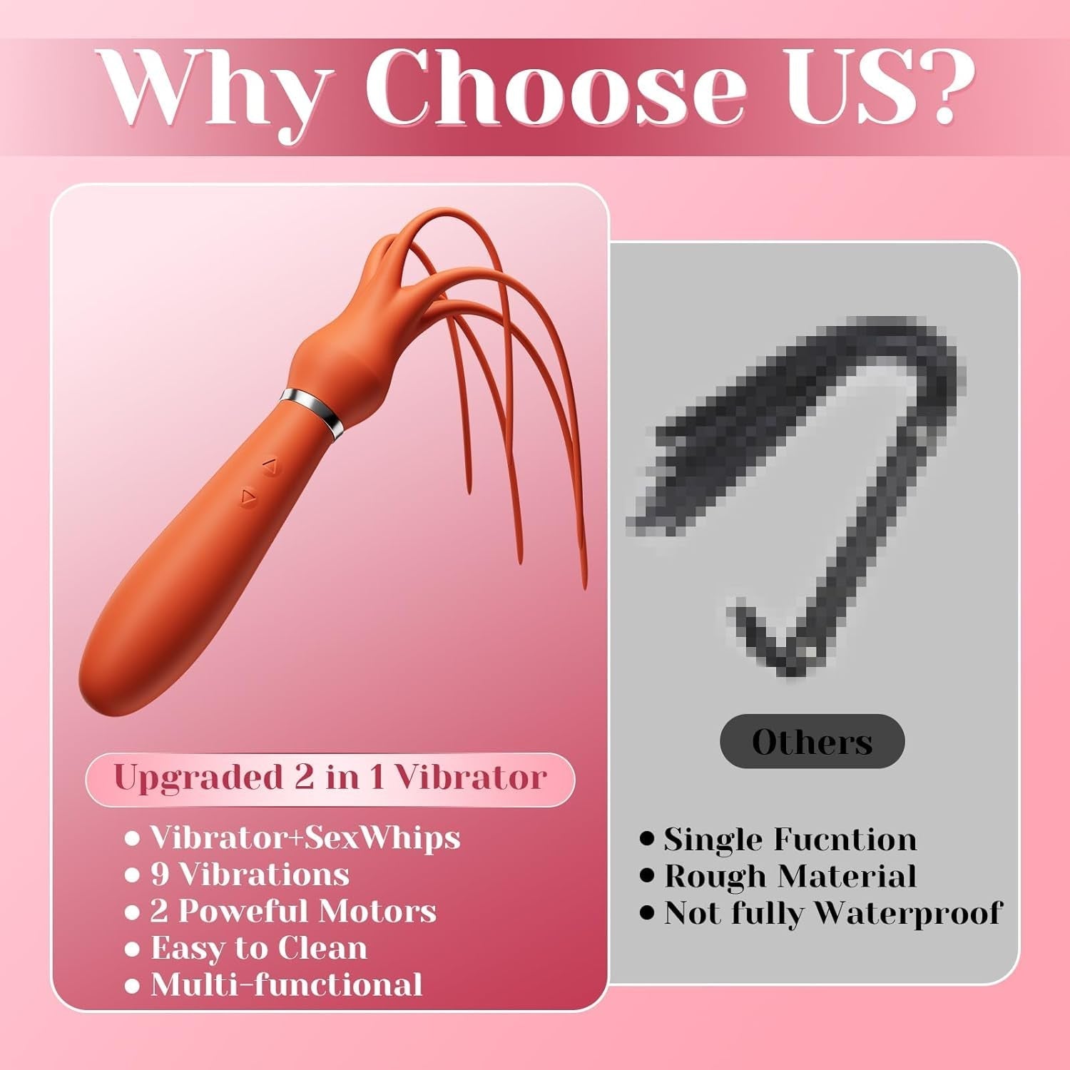 VelvetFlicker Vibrating BDSM Sex Whip & Wand