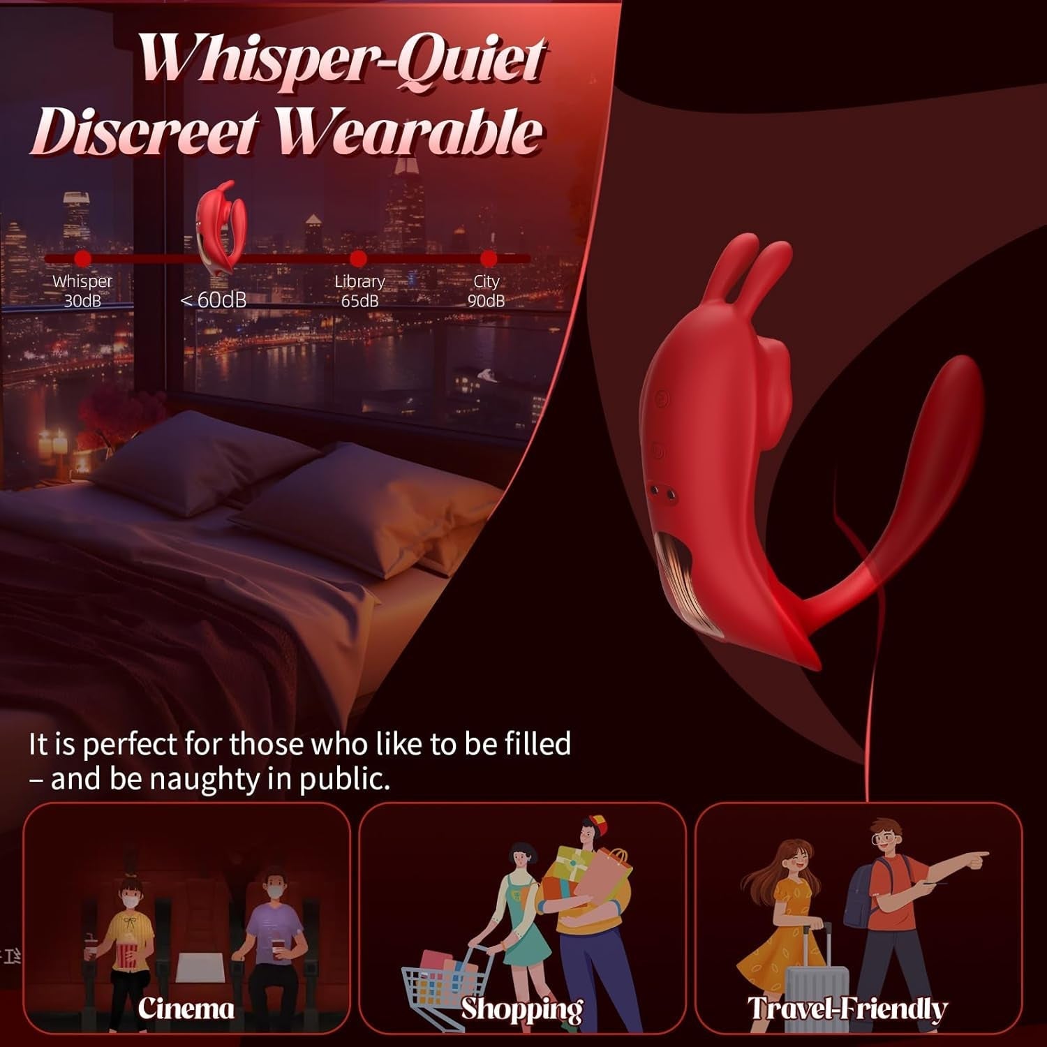 VelvetLink Wearable Couples Panty Vibrator with Suction