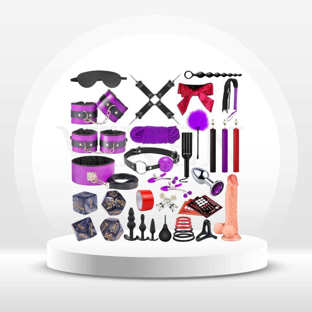 VelvetObedience 36-Piece BDSM Kit – Purple Edition