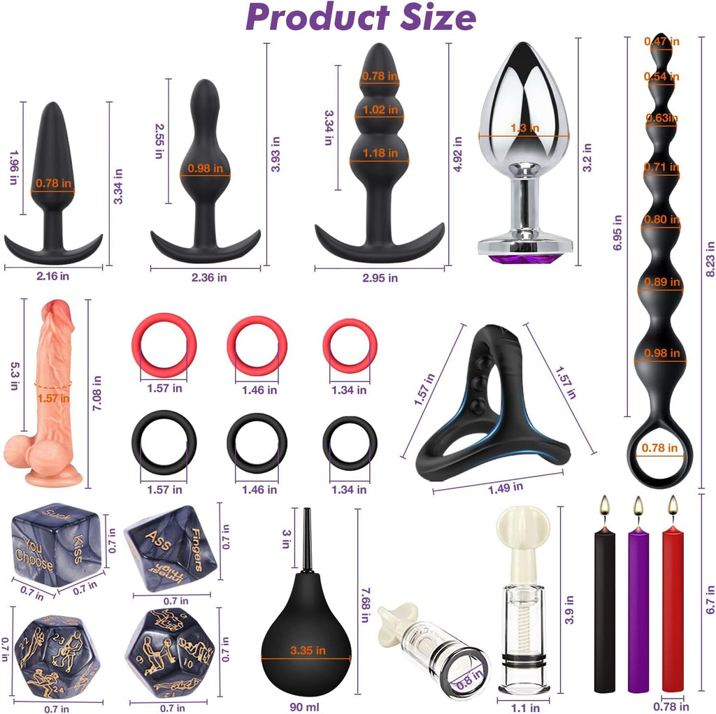 VelvetObedience 36-Piece BDSM Kit – Purple Edition