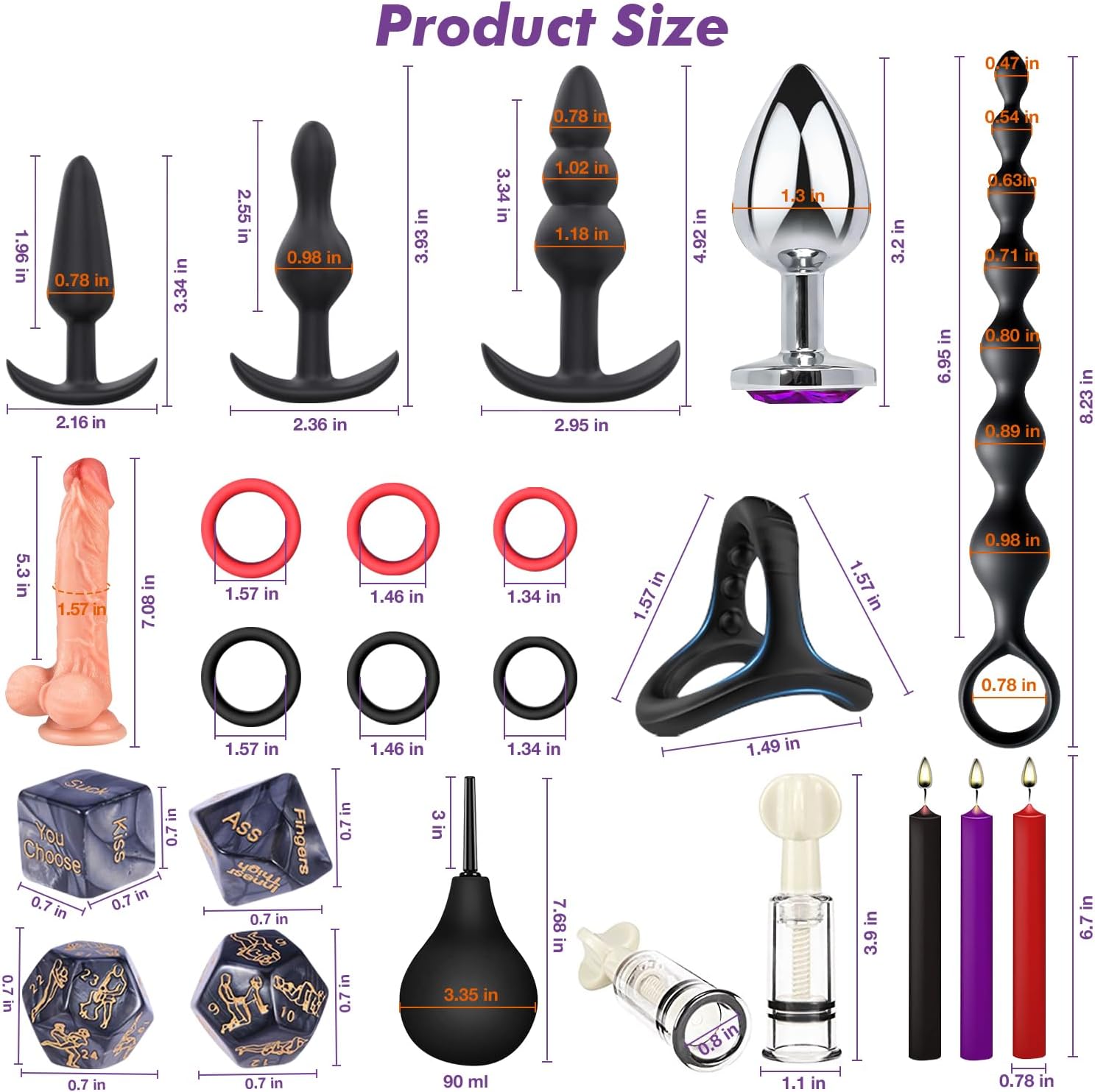 VelvetObedience 36-Piece BDSM Kit – Purple Edition