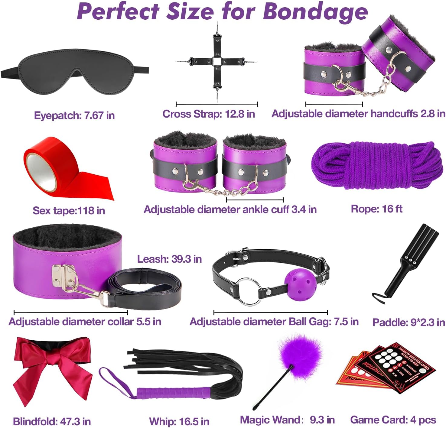 VelvetObedience 36-Piece BDSM Kit – Purple Edition