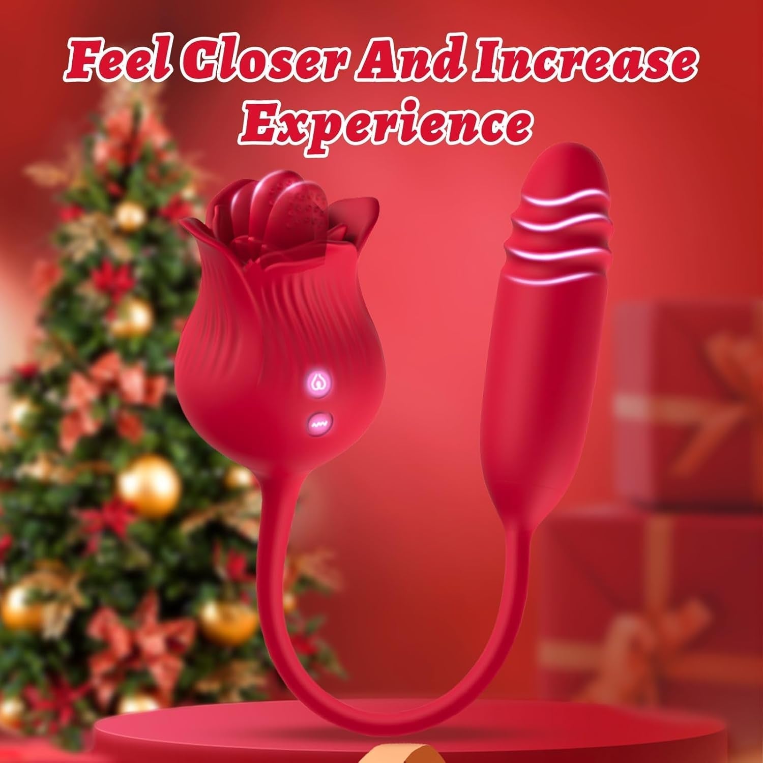 VelvetPetal Rose Licking Dual-Ended G-Spot Vibrator