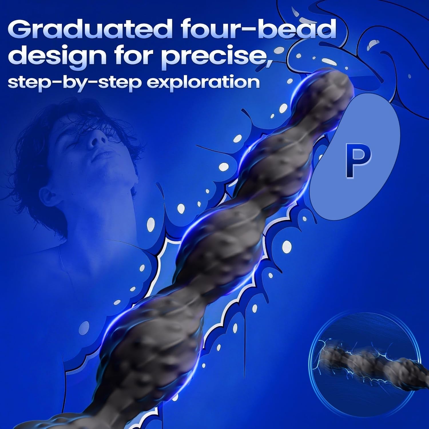 VelvetRise Vibrating Anal Beads Wand with Remote Control