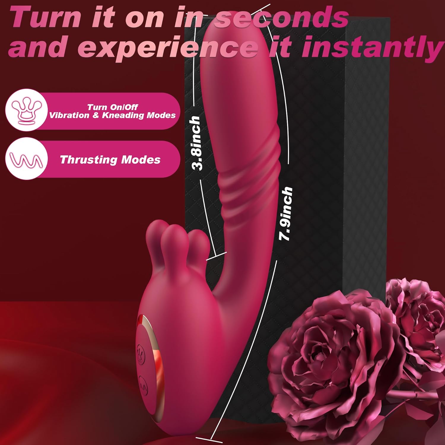VelvetRush 3-in-1 Rose G-Spot & Clit Vibrator
