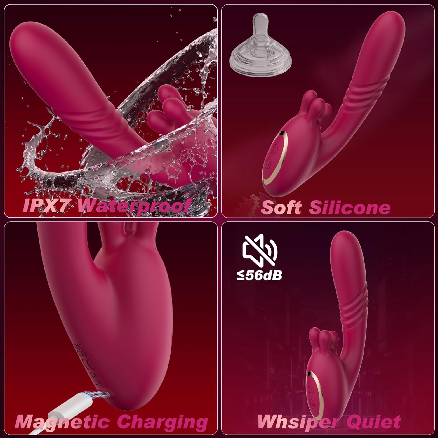 VelvetRush 3-in-1 Rose G-Spot & Clit Vibrator