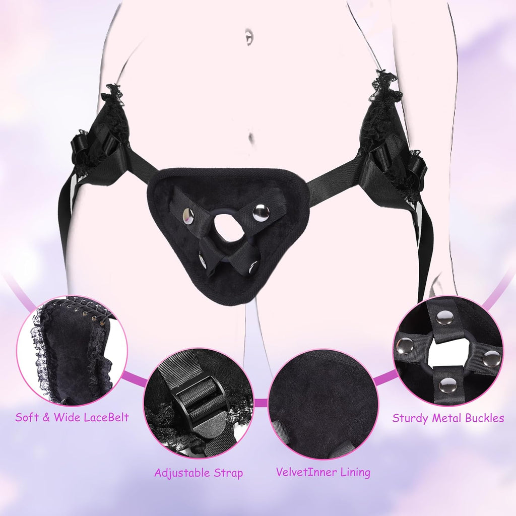 VelvetStrap Dual Dildo Harness Set