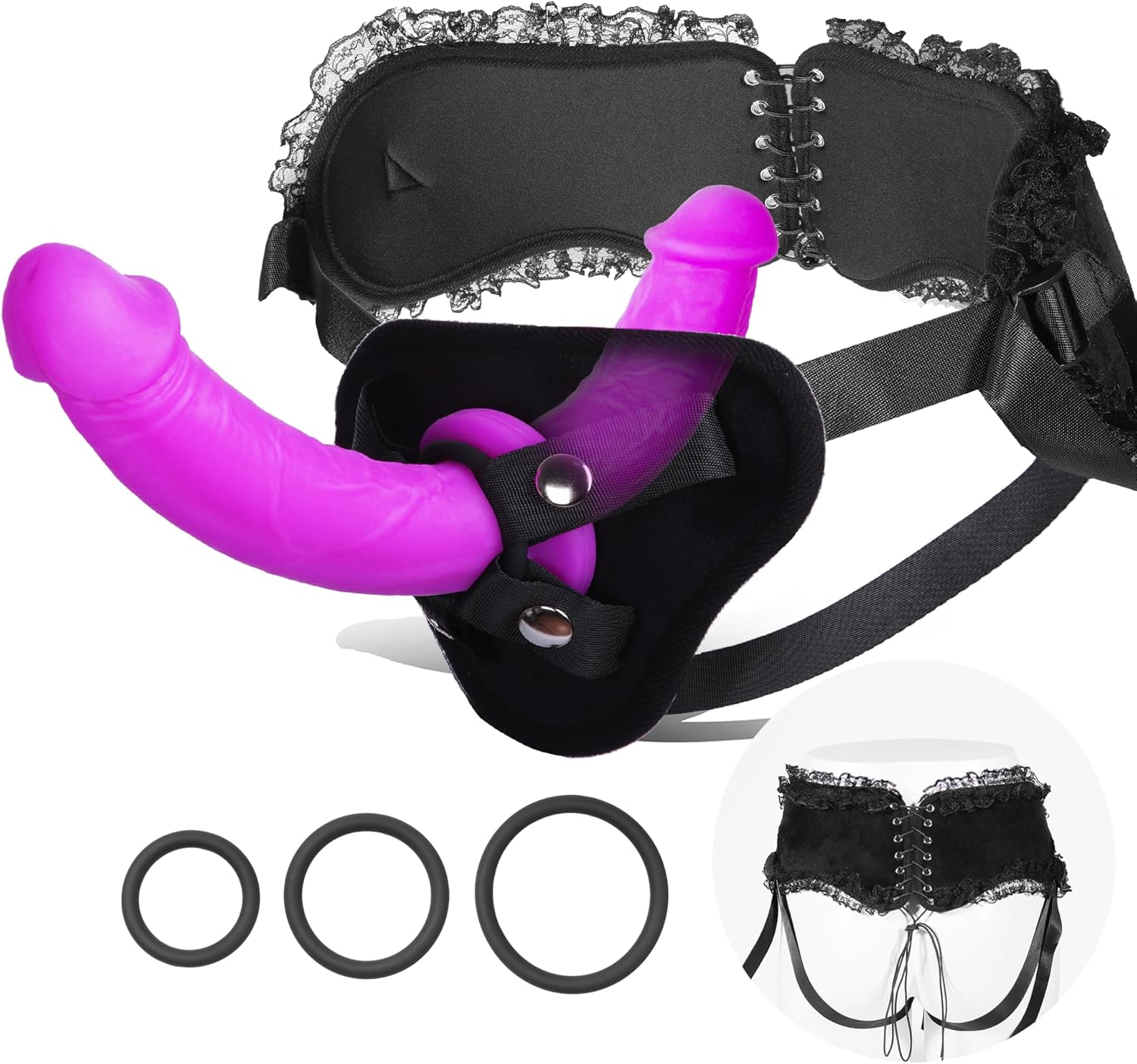 VelvetStrap Dual Dildo Harness Set