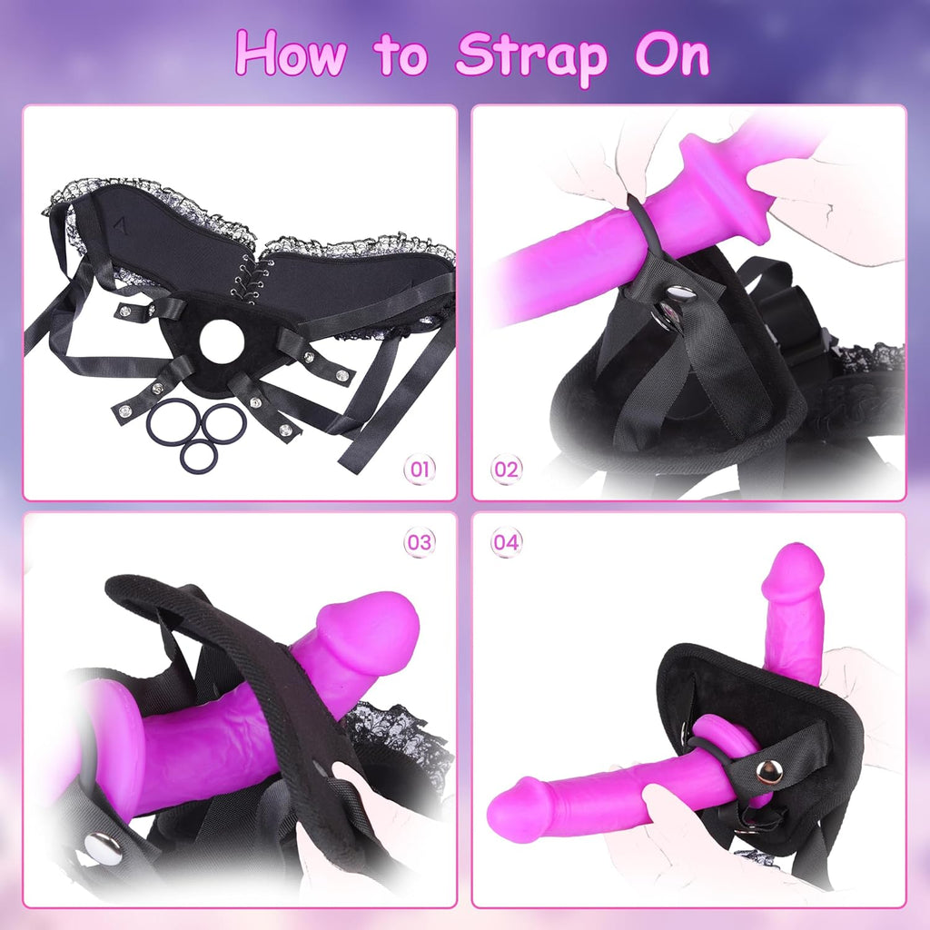 VelvetStrap Dual Dildo Harness Set