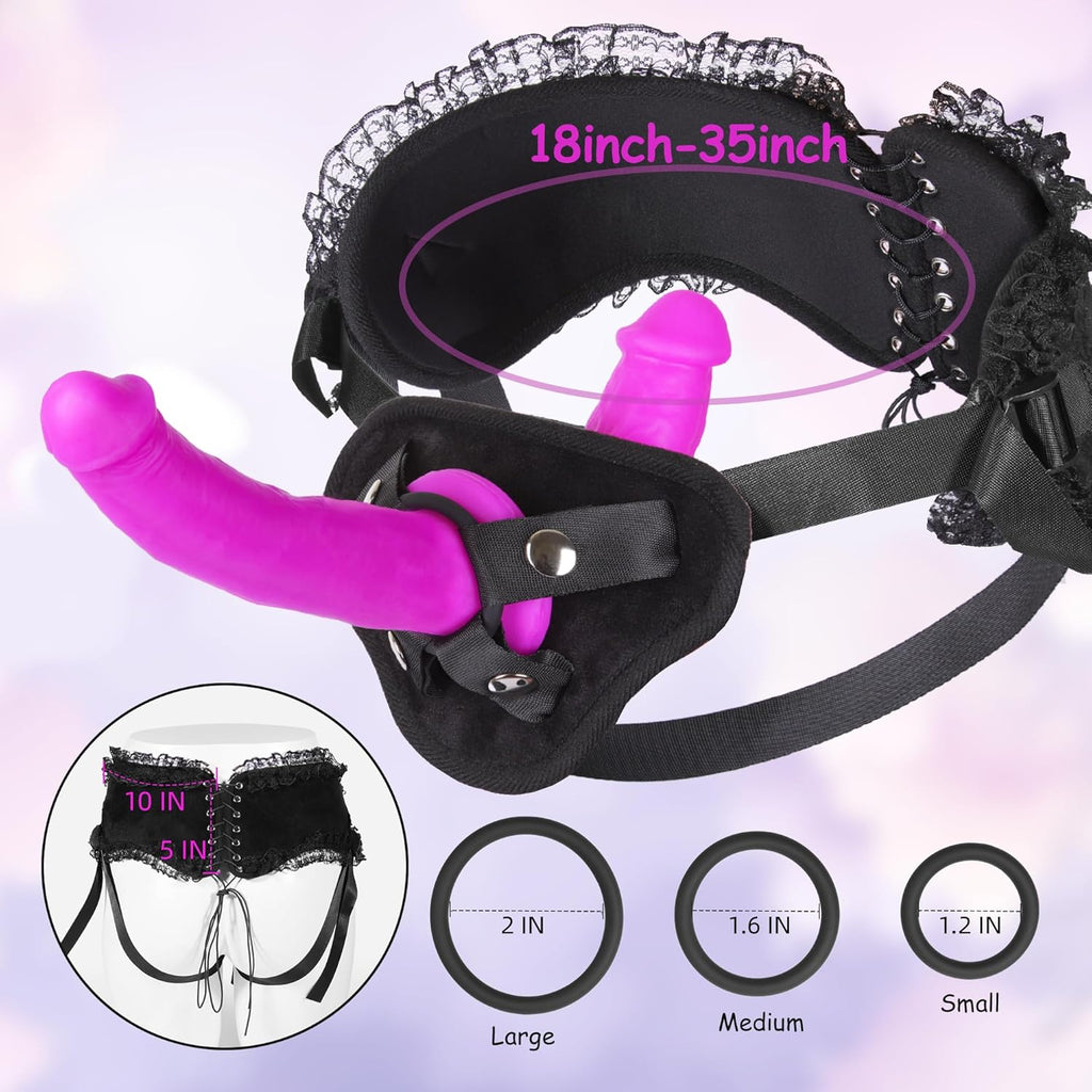 VelvetStrap Dual Dildo Harness Set