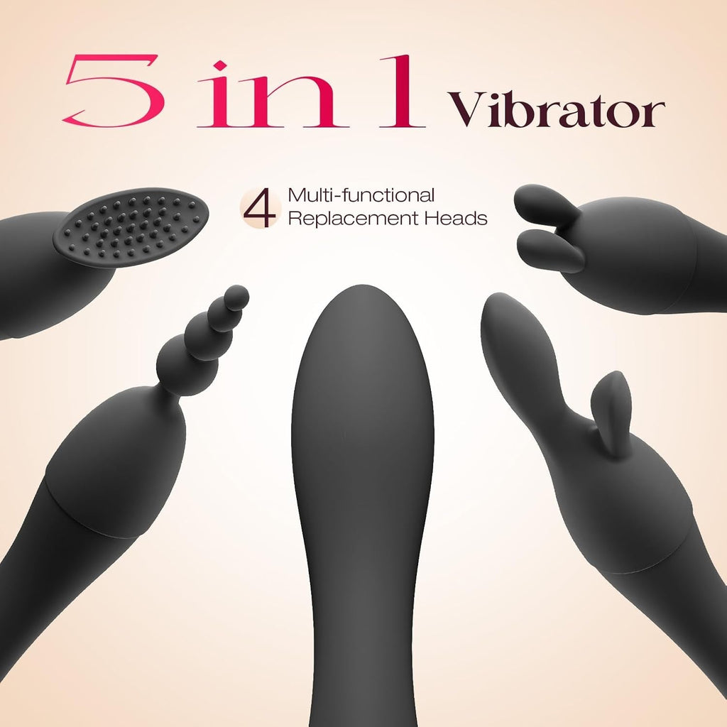 VelvetSwitch Wand Vibrator Kit with 4 Heads