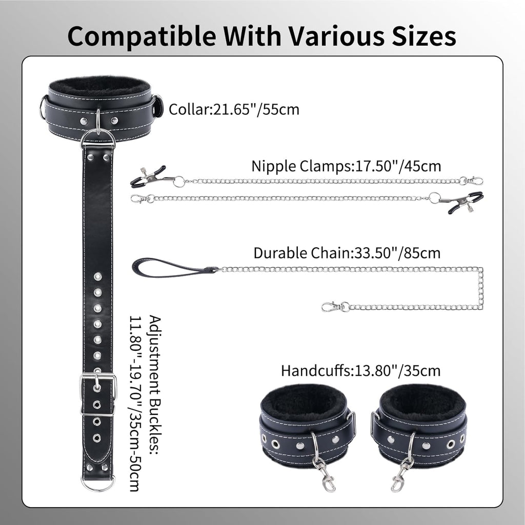 VelvetTether Bondage Collar Restraints Set