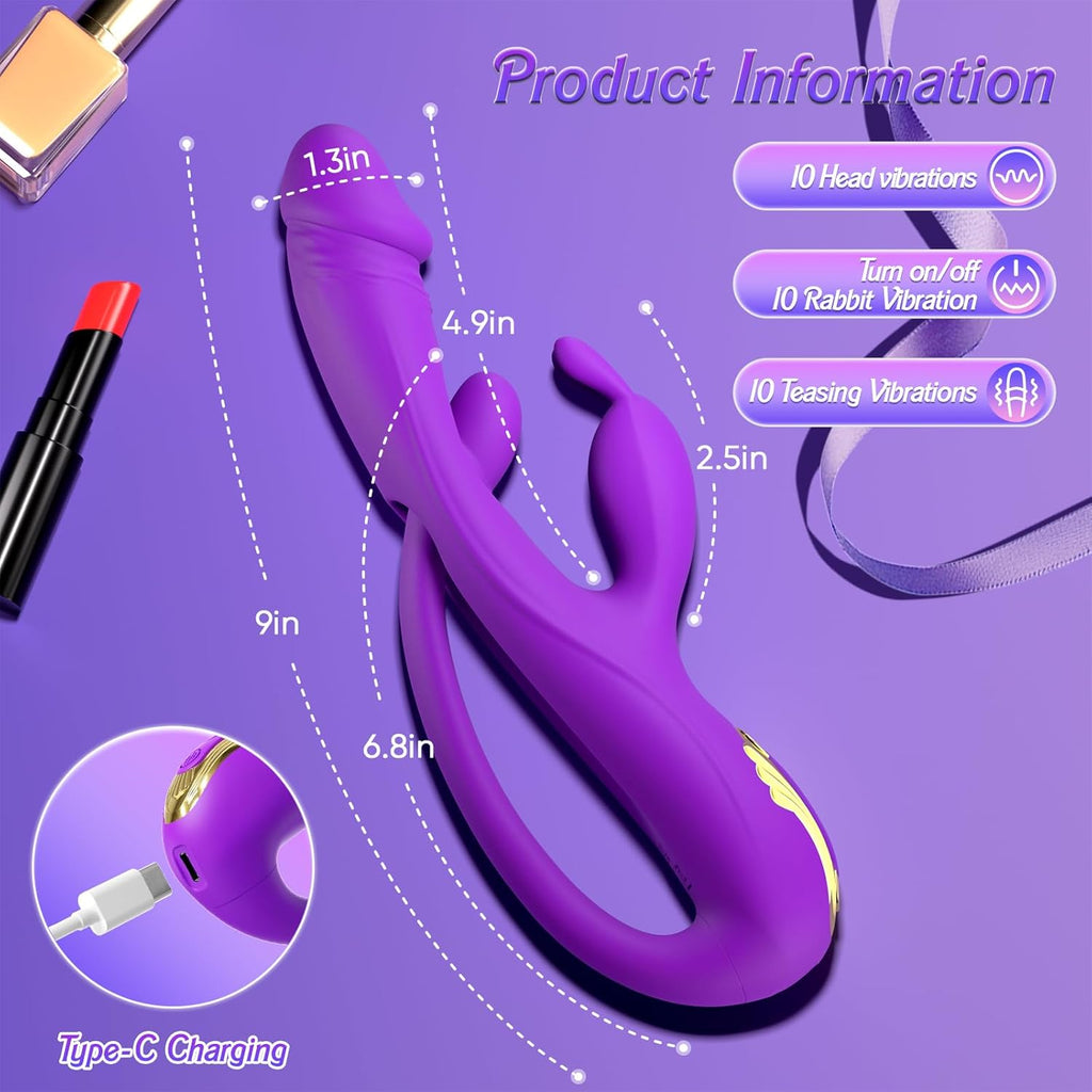 VelvetThrive 3-in-1 Rabbit Vibrator
