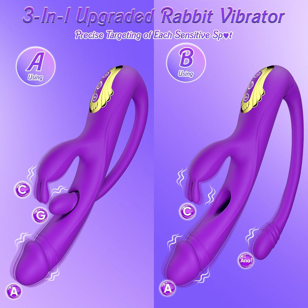 VelvetThrive 3-in-1 Rabbit Vibrator