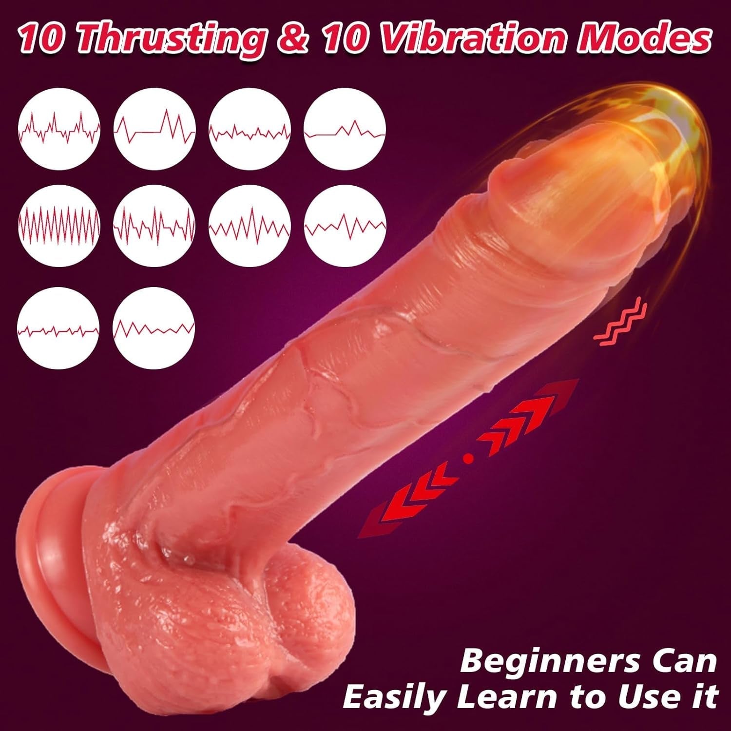 VelvetThrust Thrusting Dildo Vibrator with Remote Control