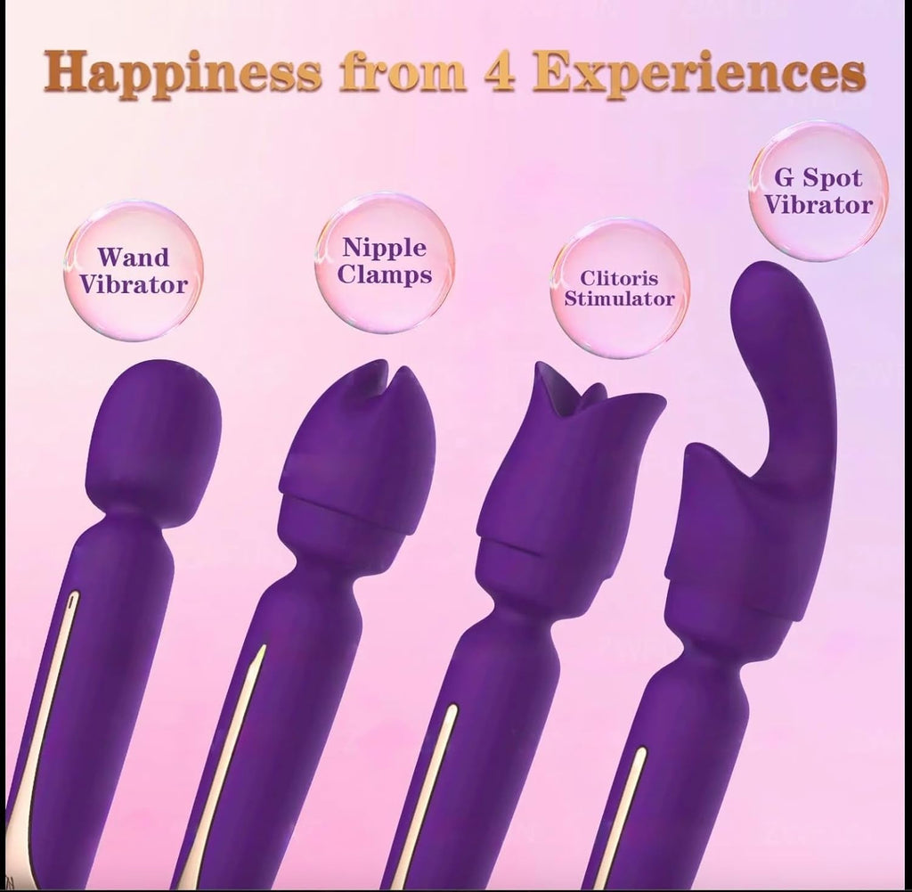 VelvetVerse 3-Attachment Wand Vibrator Kit