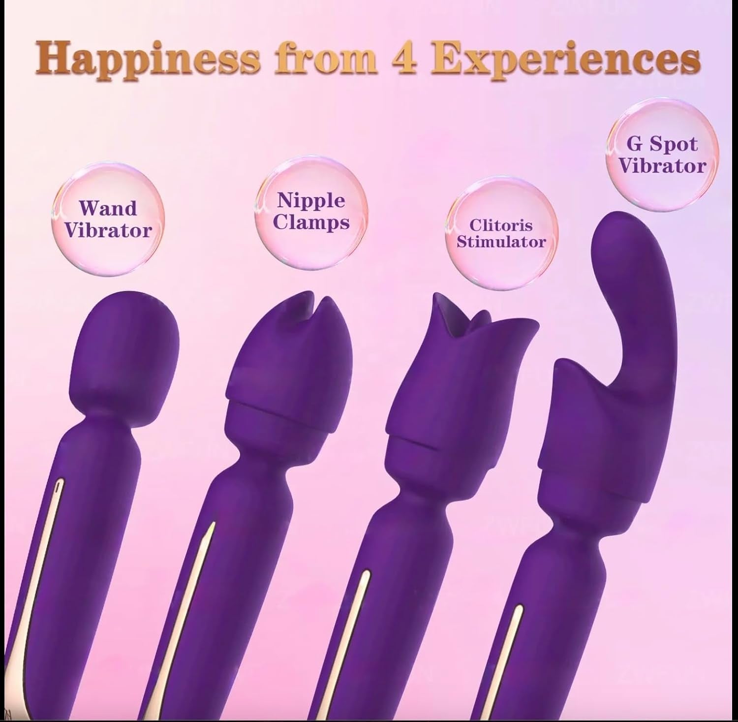 VelvetVerse 3-Attachment Wand Vibrator Kit