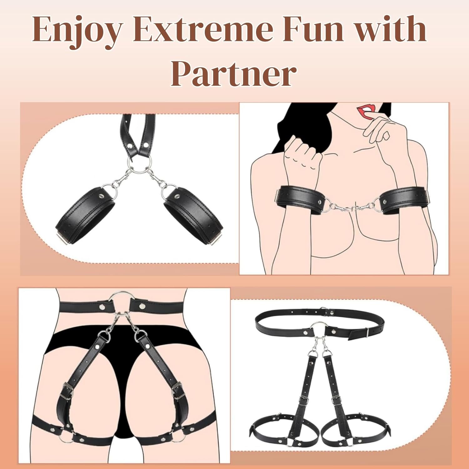VelvetVice Wrist & Thigh BDSM Harness