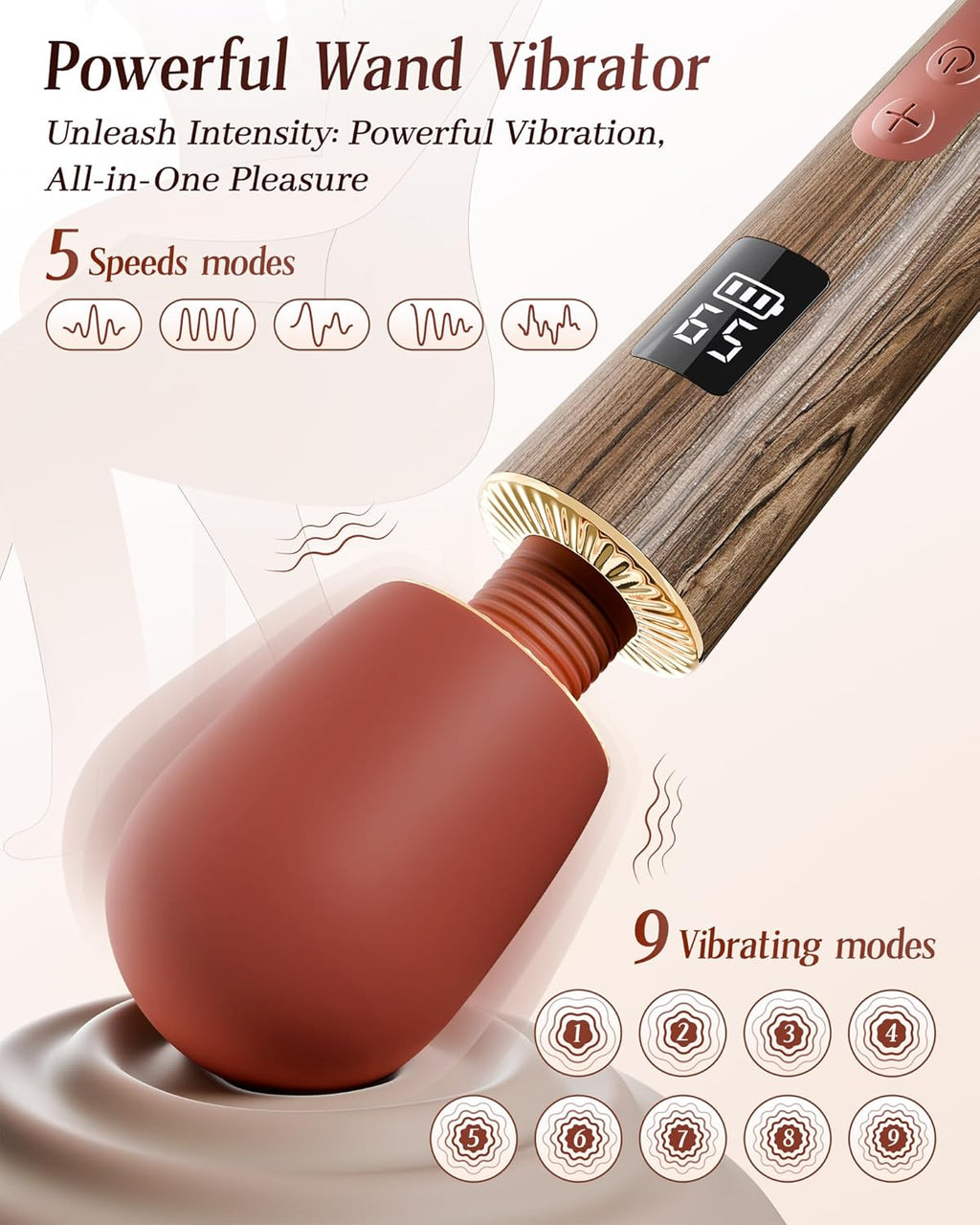 VelvetWave 9-Mode Luxury Wand Vibrator
