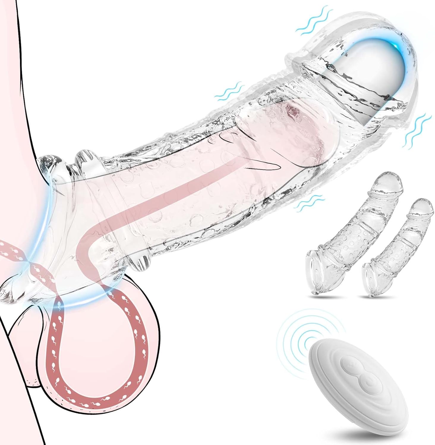 VibeBoost 4-in-1 Transparent Penis Sleeve