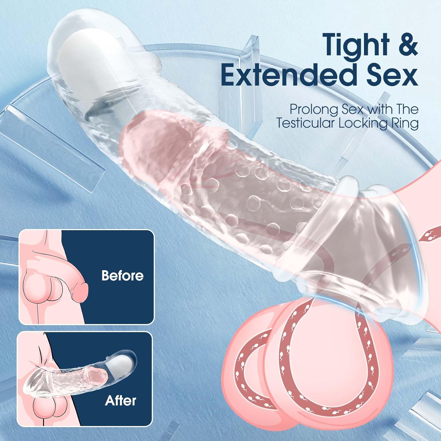 VibeBoost 4-in-1 Transparent Penis Sleeve