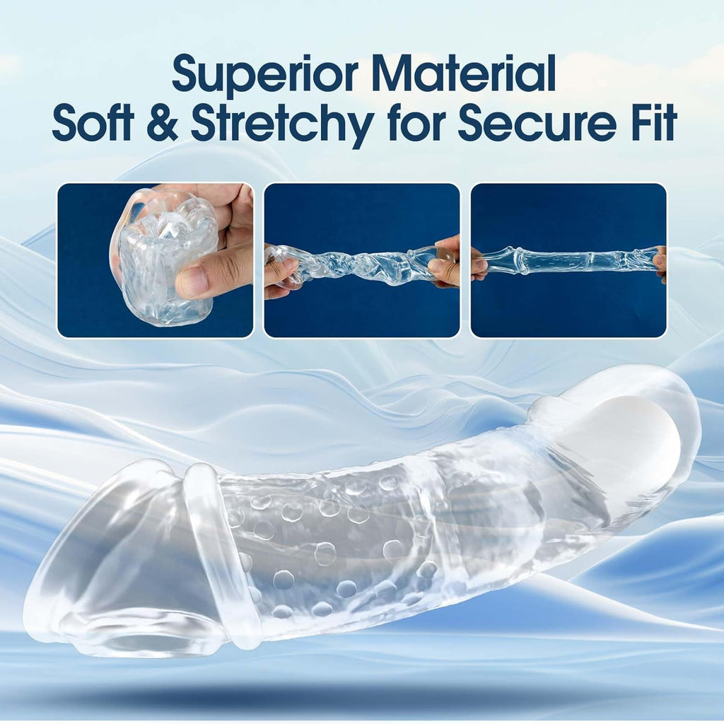 VibeBoost 4-in-1 Transparent Penis Sleeve