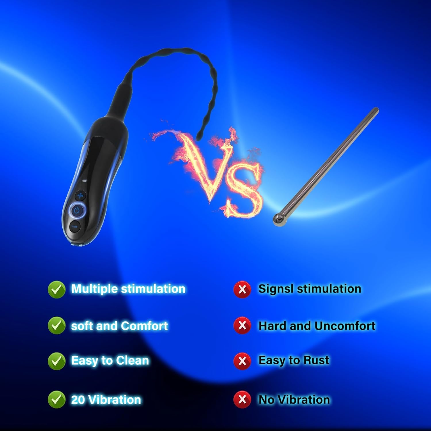 VibeDepth 20-Mode Urethral Vibrator Male Plug