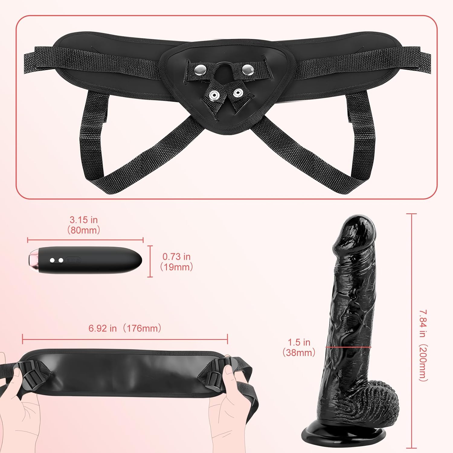VibeMax Strap-On Dildo with Vibrating Bullet