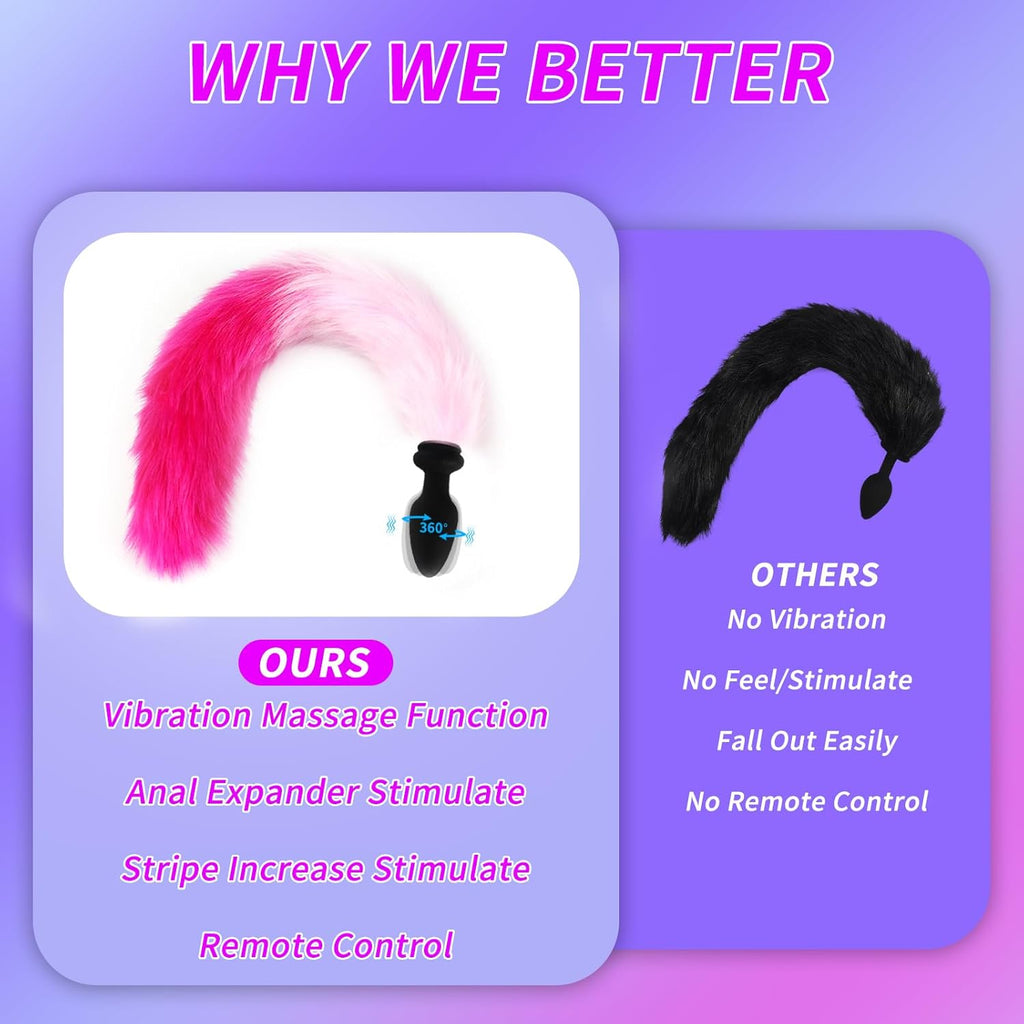 VibeTail Remote Vibrating Fox Tail Butt Plug